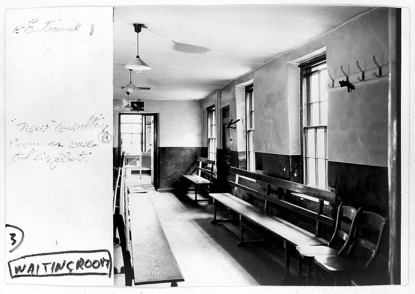 A historic clinic waiting room